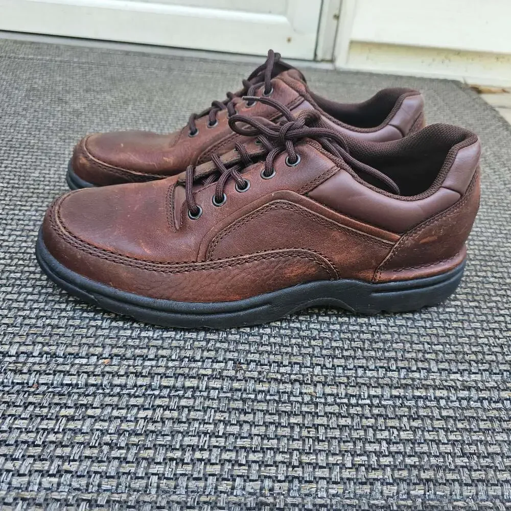 Rockport Men's Brown Leather Comfort Oxford Lace Up Shoes Size 11 Wide Casual